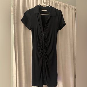 ABERCROMBIE & FITCH Ruched Button Up Bodycon Dress